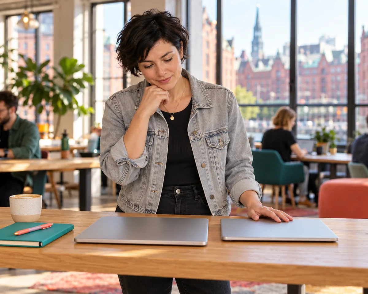 MacBook Pro mit OLED und Touch: Jetzt ein M Modell kaufen oder warten? Freiberufliche Designerin vergleicht zwei geschlossene Laptops unterschiedlicher Größe – MacBook Pro jetzt kaufen oder warten